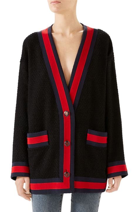 gucci tweed cardigan|gucci reversible cardigan.